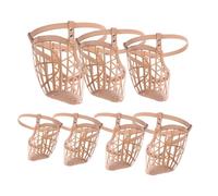 Homoyoyo Bozal para Perro Plástico con Correa Ajustable de PU Cuero Antirroeduras Cómodo Transpirable para Perros Grandes y Medianos Color Albaricoque