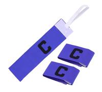 Homoyoyo Brazaletes de Capitán de Fútbol 3 Piezas Banda Elástica Azul, Ajustables de Nailon Elástico y Cómodo, Accesorio Deportivo para Fútbol, Rugby y Hockey, Identificación Clara