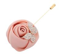 Homoyoyo Broche De Boda Para Hombres Flor Del Cofre De Los Hombres De La Boda Broche De Flor De Cristal De Pedrería Pon De Flores De Flores De Boda Novio Novios Boutonniere Rosa Tela