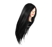 Homoyoyo Cabeza Maniquí para Entrenamiento de Peluquería con Cabello Sintético Resistente al para Prácticas de Trenzado y Peinados Cosmetología Profesional