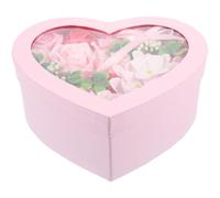 Homoyoyo Caja Corazón Flores Jabón Perfumadas Regalo San Valentín y Día del Profesor Delicado sin Mantenimiento para Decoración Romántica y Ambiente Agradable