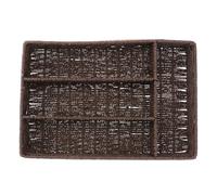 Homoyoyo Caja de Almacenamiento de Plástico para Escritorio 4 Compartimentos, Color Café de Cuerda de Papel, Bandeja Organizadora Multiusos para Cocina y Sala de Estar, Contenedor Práctico