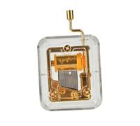 Homoyoyo Caja de Música de Manivela Dorada Transparente Mini Caja Musical Mecánica Decorativa para Fiestas Manualidades y Obsequio Especial