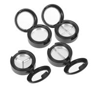 Homoyoyo Caja de Sombra de Ojos Vacía 4 Piezas 3 Compartimentos Redondos, Material Seguro sin Olor, Diseño Transparente Bandejas de Aluminio Mate 26 Mm, Estuche para Maquillaje Portátil