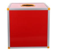 Homoyoyo Caja de Sorteo Roja Cuadrada 30X30X30 CM Borde de Aleación de Aluminio Contenedor de Almacenamiento para Boletos de Rifa y Buzón de Sugerencias para Eventos y Oficina