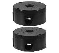 Homoyoyo Caja Organizadora de Cables Redonda Negra de Plástico Resistente Intemperie para Exteriores 2 Unidades y Diseño Ligero para Cámaras de Seguridad