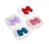 Homoyoyo Caja para Lentes de Contacto Transparente 4 Unidades Colores Rojo Azul Morado Rosa, Estuche Compacto Portátil para Guardar Lentes, Soporte Práctico para Viaje y Uso Diario