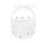 Homoyoyo Caja Porta Anillos de Boda Mini de Satén Encaje y Asa