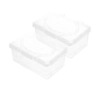 Homoyoyo Caja Porta Toallitas Húmedas para Bebés 2 Unidades Dispensador Plástico Transparente Tapa Antipolvo 1400 Ml Tamaño 195X125X95 CM Adecuado para Baño Coche y Hogar