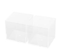 Homoyoyo Caja Transparente Pequeña Tapa para Exhibición Contenedor Cuadrado de Acrílico Resistente para Cubos de Rompecabezas y Objetos Pequeños 2 Piezas Uso Multiusos y Portátil