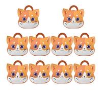 Homoyoyo Cajas de Obsequio Forma de Gato de Papel Plegables, Paquete de 10 Piezas Asas, Diseño Único y Adorable para Bodas y Acción de Gracias