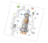 Homoyoyo Calcomanía De Pared Pvc Para Habitación Infantil, Medidor De Altura Nave Espacial, Pegatina Creativa, Resistente y Decorativa Para Cuarto De Niños, Diseño Color Saturado,
