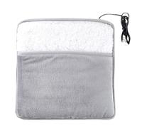 Homoyoyo Calentador de Pies Eléctrico Portátil 30X30 CM Superficie de Tela Polar Gris Almohadilla Térmica Antideslizante Cable USB para Uso Oficina Cama y Hogar