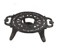 Homoyoyo Calentador de Tetera de Hierro con Soporte Trípode Estable Diseño Decorativo con Portavelas Asas Dobles para Calentar Té Café y Leche Hogar y Oficina