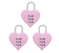 Homoyoyo Candado de Combinación Forma de Corazón, Candado Pequeño de Aleación de Zinc, Rosa, Código Reajustable, sin Llave, para Diario y Maleta, Viaje y Hogar, San Valentín