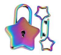 Homoyoyo Candado Forma de para Diario DIY con Llave y Resistente Colorido Antióxido y Portátil para Joyero Bolso y Uso Decorativo