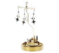 Homoyoyo Candelabro Giratorio de Aromaterapia en Acero Inoxidable Dorado Bandeja Redonda, Portavelas Decorativo para Mesa, Adecuado para Decoración de Hogar y Eventos Festivos