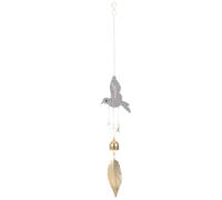 Homoyoyo Carrillón de Viento Colgante de Cristal Diseño de Pájaro y Pluma Metálica Adorno Atrapasol para Ventana Patio y Jardín Campanillas de Viento Decorativas para Exteriores E