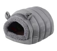 Homoyoyo Casa para Hámster y Cobayas Pequeña Gris de Material Suave Diseño de Oruga, Cama Acogedora para Erizos y Chinchillas, Ropa de Cama para Jaulas, Accesorio para Animales Pequeños,