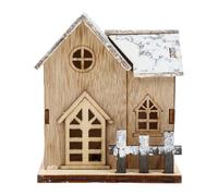 Homoyoyo Casita Navideña de Madera LED Luminosa para Decoración Interior Adorno Pequeño para Mesa Base Plana Color Cálido Adecuado para Hogar Oficina y Fiestas Navideñas