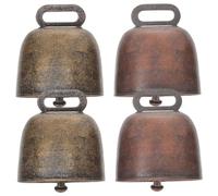 Homoyoyo Cencerros Metálicos para Mascotas 4 Piezas Campanas Pequeñas y Grandes Color Bronce Antiguo y Bronce Rojo Accesorios para Vacas Caballos y Ovejas Ideales para Decoración y Uso
