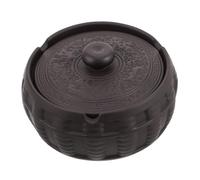 Homoyoyo Cenicero de con Tapa Vintage Resistente al Viento Diseño Clásico y Artesanal para Oficina Hogar y Decoración de Mesa