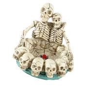 Homoyoyo Cenicero de Resina Forma de Cabeza de Calavera Beige, Adorno Elegante para Escritorio del Hogar, Elemento Funcional y Duradero para Casa