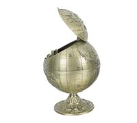 Homoyoyo Cenicero Decorativo De Estilo Antiguo Globe, Compacto Tapa Antigolpes, Material Resistente, para Escritorio y Oficina, Color Verde Antiguo, Accesorio Funcional para Interiores