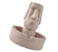 Homoyoyo Cenicero Decorativo de Resina Moai Piedra Arenisca Tamaño Mediano, Adorno Hogar y Sala, Cenicero Creativo para Cigarrillos, Decoración Temática de Pascua, Práctico y Original