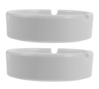 Homoyoyo Ceniceros de Mesa Resistentes a Impactos 2 Piezas Color Claro A5 de Melamina Anticaída, Cenicero Redondo para Interior y Oficina, Accesorio para Fumar y Decoración Hogareña