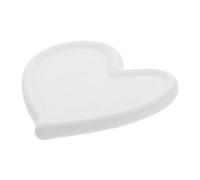 Homoyoyo Cerámica Bandeja de Joyas Color Blanco en Forma de Corazón | Exhibición sobre Mesa, Superficie Lisa y Diseño Delicado, Adecuada para Entrada y Tocador