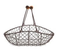 Homoyoyo Cesta de Alambre de Hierro con Mango de Madera Organizador Portátil para Huevos y Frutas Almacenamiento Ventilado para Cocina y Snacks Encimeras Domésticas