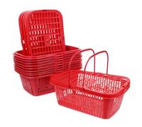 Homoyoyo Cesta Recolectora de Fruta Pequeña de Plástico Rojo con Tapa Ventilada para Fresas y Bayas Set de 10 Unidades Adecuado para Almacenamiento y Transporte Jardín y Reutilizable