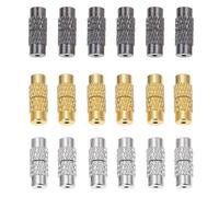 Homoyoyo Cierres de Tornillo para Joyería 120 Piezas Latón en Acero, Oro y Negro, Conectores para Pulseras y Collares Diy, Accesorios de Bisutería para Fabricación Artesanal