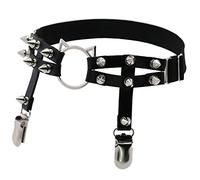 Homoyoyo Cinturón De Gótico Punk De Cuero Remaches Para Muslos Ligas Ajustables De Estilo Urbano Para Mujeres y Niñas Para Fiestas y Cosplay