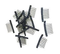 Homoyoyo Clip para Peina de Peluca 10 Piezas L Negro Gorro de Peluca 7 Dientes Accesorios de para Damas para Salones de