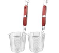 Homoyoyo Colador Espumadera Tipo Araña de Acero Inoxidable 2 Piezas Mango de Madera Duradero 125 CM para Uso en Cocina y Fácil Limpieza