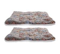 Homoyoyo Colchoneta para Mascotas 2 Piezas Color Café Huellas Cama Cálida para Perros y Gatos Adecuado para Otoño E Invierno Suave y Acogedora para Descanso Casa o Viajes