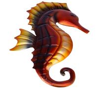 Homoyoyo Colgantes Decorativos de Caballito de Mar de Hierro Forjado Color Amarillo Set de 2 Piezas para Pared Adornos DIY para Decoración del Hogar y Oficina