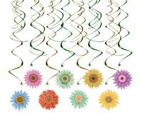 Homoyoyo Colgantes en Espiral de Papel para Fiesta de Cumpleaños Infantil, Decoración Colgante de Primavera 30 Piezas (16 Flores 14 Remolinos), Accesorio Decorativo para Techo y Terraza