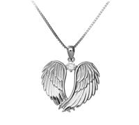 Homoyoyo Collar Clavícula De Plata Esterlina Colgante De Corazón y Alas De Ángel Joyería Para Mujeres Para San Valentín y Aniversarios