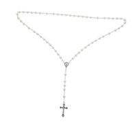 Homoyoyo Collar Religioso De Perlas Crucifijo Para Mujer Joyería Católica Elegante Para Ocasiones Especiales y Uso Diario