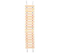 Homoyoyo Columpio para Pollos de Madera Natural Escalera para Gallinas Mediana Cuentas de Colores Juguete para Gallinero Accesorio Resistente y Fácil de Instalar para Aves Domésticas