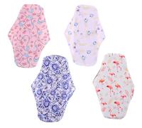 Homoyoyo Compresas Sanitarias de Carbón Reutilizables para Mujeres, 4 Piezas Ligeras y Cómodas para Uso Diario, Toallas Femeninas Lavables y Prácticas