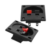 Homoyoyo Conector de Bornes para Altavoces 2 Posiciones Transparente 2 Unidades para Caja de Altavoces Transmisión de Audio Estable y Cableado Organizado para Uso en Cine y Eventos