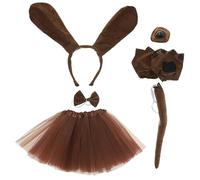 Homoyoyo Conjunto De Diadema Orejas De Cachorro y Accesorios para Disfraces De Perros, Falda De Tul Ligera De Tela, Talla Única, para Fiestas Temáticas y Cosplay Infantil