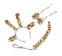 Homoyoyo Conjunto de Disfraces de Jirafa, 3 Piezas Diadema, Rabo y Corbata de Moño, Material Duradero, Adecuado para Carnaval, Cumpleaños y Cosplay de Jardín de Infantes