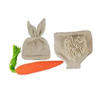 Homoyoyo Conjunto de Lana para Recién Nacidos 0-2 Meses Gorro y Pantalón de Crochet Transpirable y Suave para Sesión de Fotos y Baby Shower