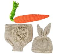 Homoyoyo Conjunto de Suéter Gorro de Conejito para Recién Nacido Pantalones de Punto para Sesión de Fotos para Primera Foto