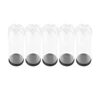 Homoyoyo Contenedor Transparente para Balones de Tenis, Tubo PVC Tapa Negra, Pack de 5 Unidades, Almacenamiento Práctico para Deporte y Actividades al Aire Libre